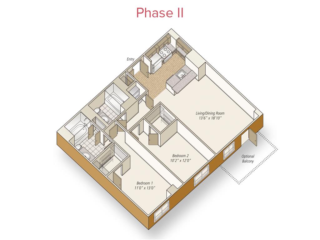 2 beds |  2 baths |  "apartment"